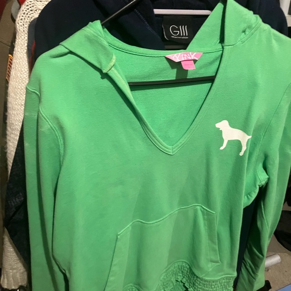 Live for PINK victoria secret pullover hoodie v neck sweater shirt size large - Picture 2 of 10